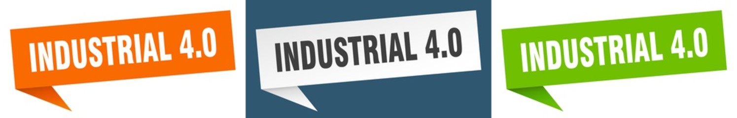 industrial 4.0 banner sign. industrial 4.0 speech bubble label set
