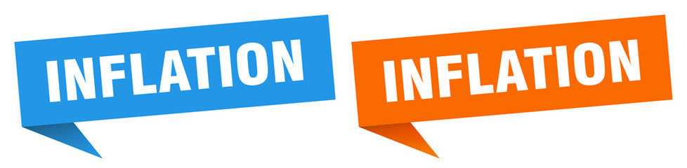 inflation banner sign. inflation speech bubble label set