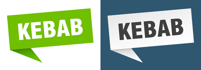 kebab banner sign. kebab speech bubble label set