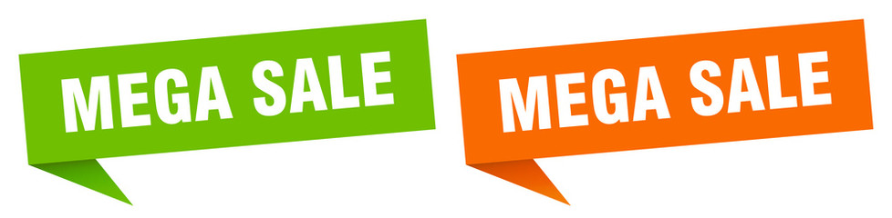 mega sale banner sign. mega sale speech bubble label set