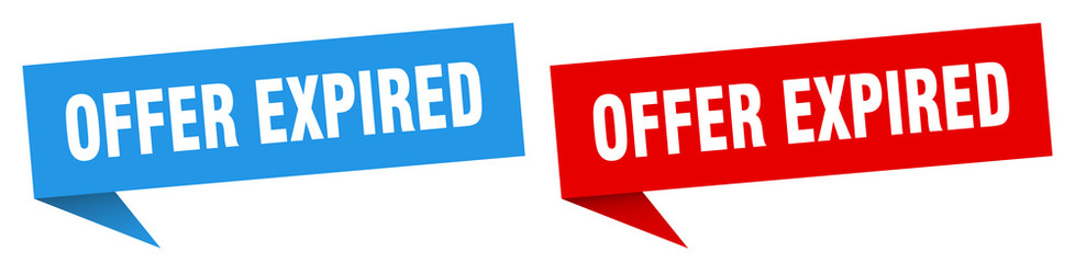 Fototapeta premium offer expired banner sign. offer expired speech bubble label set