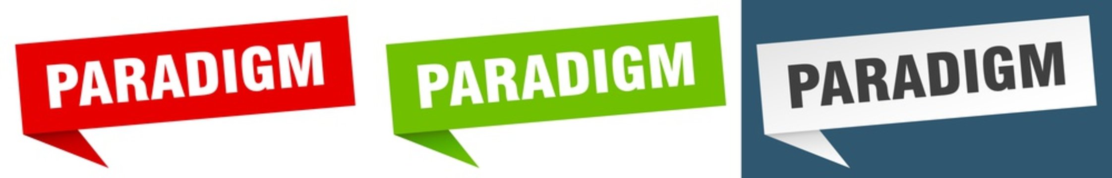 paradigm banner sign. paradigm speech bubble label set