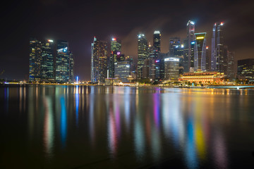 Plakat singapore skyline at night