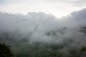 cloudy mountains landscape