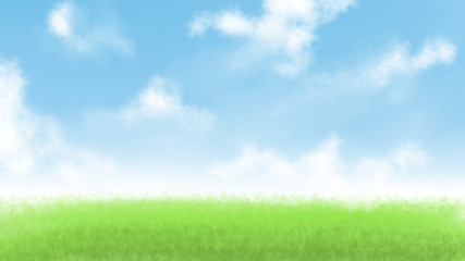 Fototapeta na wymiar An background image of grassland and blue sky