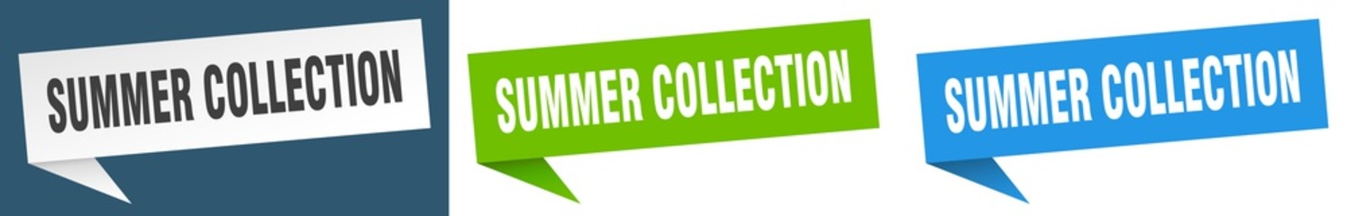 Fototapeta premium summer collection banner sign. summer collection speech bubble label set