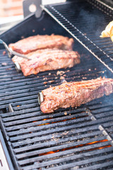 Grilling steak