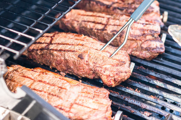 Grilling steak