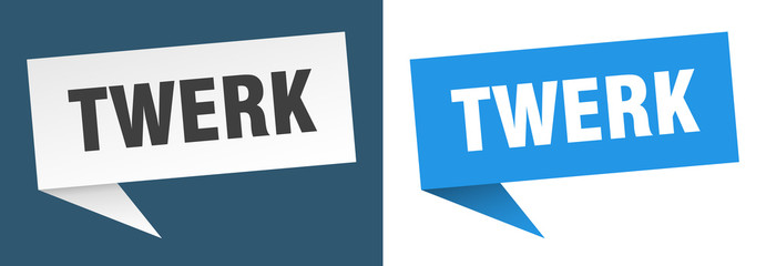 twerk banner sign. twerk speech bubble label set