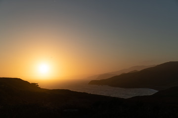 sunset in the mountains