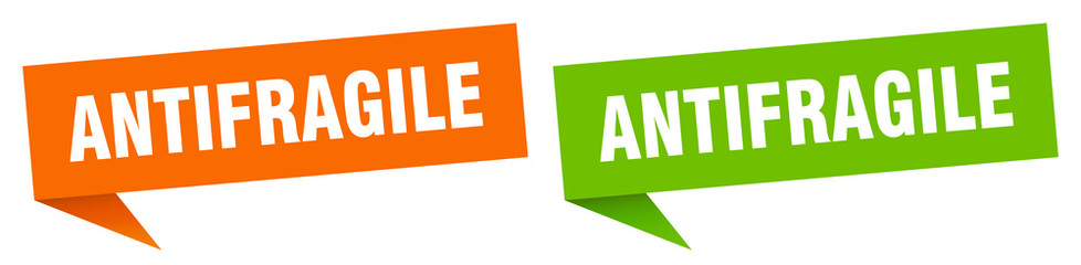 antifragile banner sign. antifragile speech bubble label set