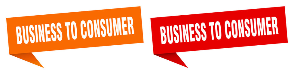 business to consumer banner sign. business to consumer speech bubble label set