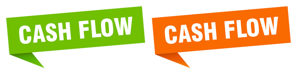 cash flow banner sign. cash flow speech bubble label set