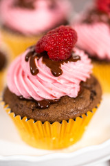 Chocolate raspberry cupcakes