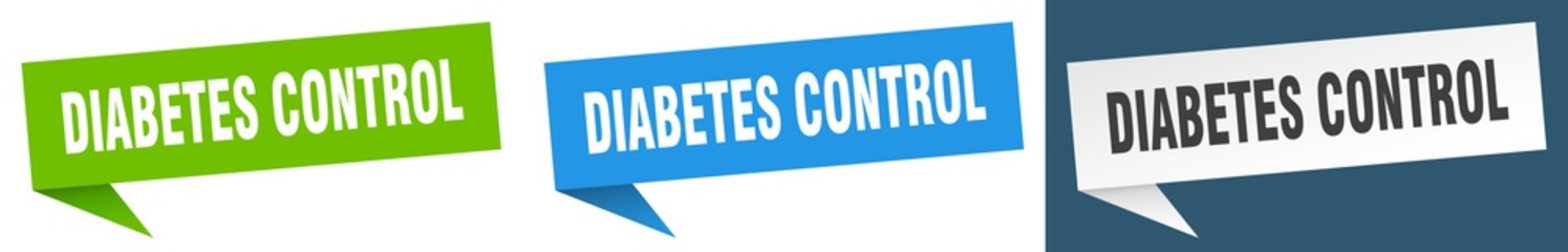 diabetes control banner sign. diabetes control speech bubble label set