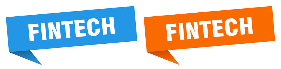 fintech banner sign. fintech speech bubble label set