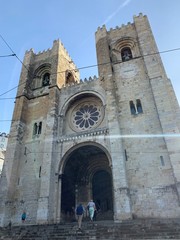 Fototapeta na wymiar Beautiful isolated Se, cathedral of Lisbon city center, Portugal