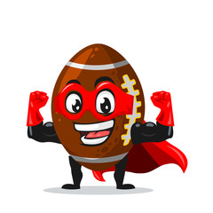 Vector illustration of rugby mascot or character wearing super hero costume