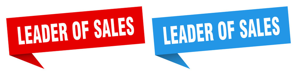 leader of sales banner sign. leader of sales speech bubble label set