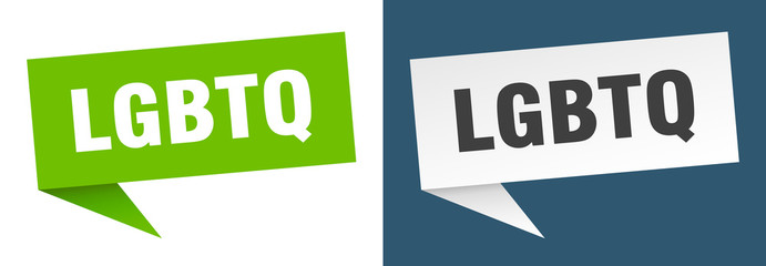 lgbtq banner sign. lgbtq speech bubble label set