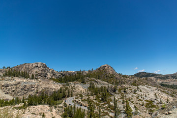 Lake Tahoe Mountains with Blue Skies 