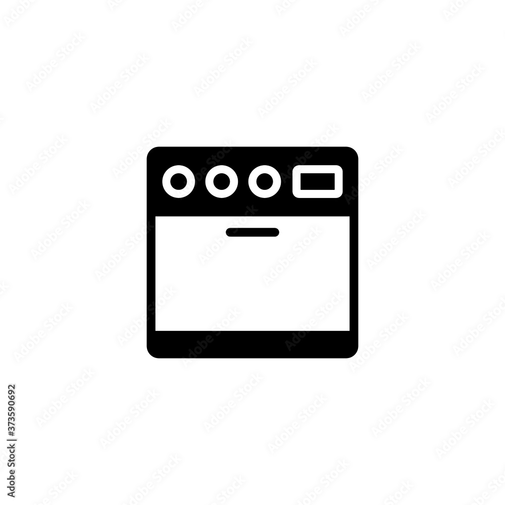 Poster oven icon in black flat glyph, filled style isolated on white background