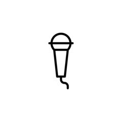 Fototapeta na wymiar microphone, karaoke Icon in black line style icon, style isolated on white background