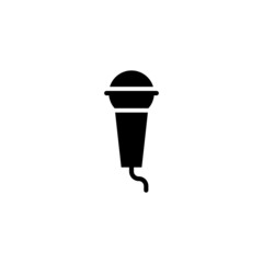 microphone, karaoke Icon in black flat glyph, filled style isolated on white background