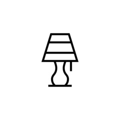 Sleeping lamp icon, table lamp icon  in black line style icon, style isolated on white background