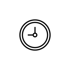 Wall clock icon  in black line style icon, style isolated on white background