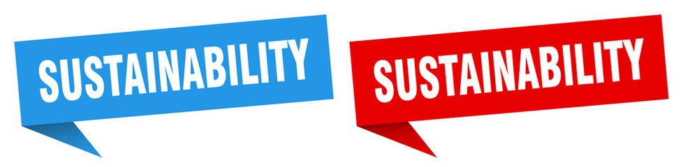 sustainability banner sign. sustainability speech bubble label set