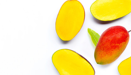 Tropical fruit, Mango  on white background.