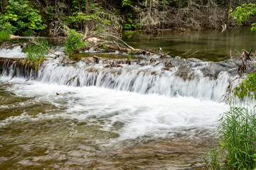 Small waterfall in a creek in Spearfish Canyon in South Dakota