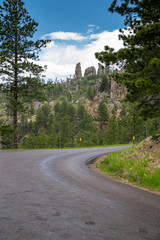 Beautiful spires rock formations in Custer State Park along the Needles Highway South Dakota