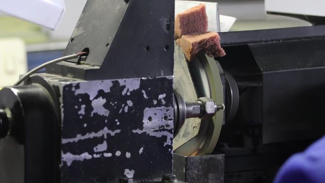 Macro on the computer screen of a diamond cut machine, bruting