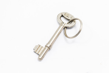 Old key on white