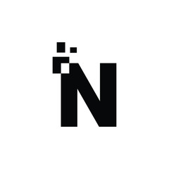 Initial Letter N with square shape monogram Logo