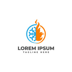 Warmer and Cold for Temperature Control Logo Design