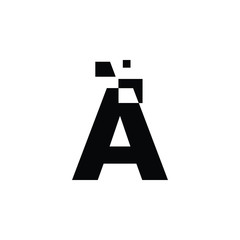 Initial Letter A with square shape monogram Logo