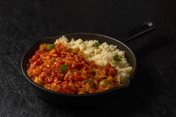 北アフリカ料理 ひよこ豆とクスクス  Boiled chickpeas with couscous  © norikko