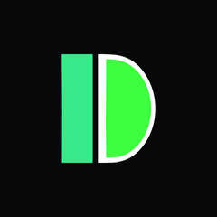 Initial Letter D with Slices style monogram Logo