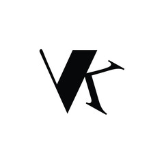Initial Letter VK monogram Logo