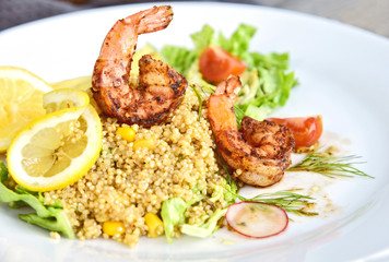  Spicy Grilled Shrimp with Quinoa Salad..meal plan food menu.