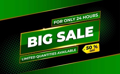 Modern  BIG Sale Banner with green colour