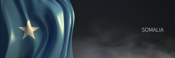 Somalia Flag with Dark Background.
3d Rendering of African countries Flag.