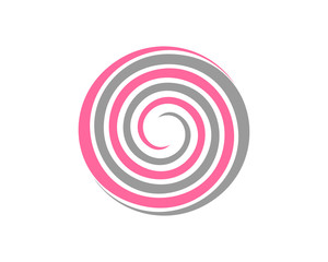 Circle twirl with pink and gray color