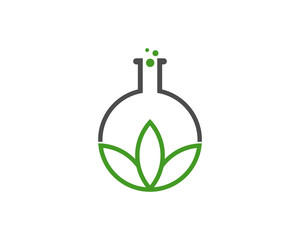 Combination lab test tube with cannabis leaf