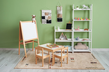 Interior of modern playroom in kindergarten
