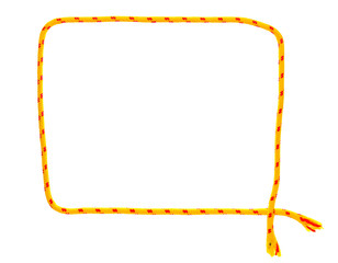 Frame made of rope on white background
