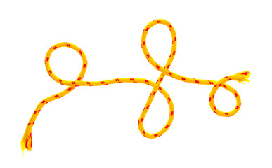 Long rope on white background